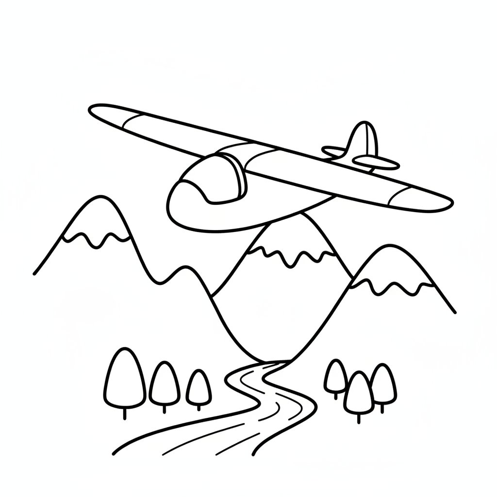 Página para Colorear del Planeador Clásico - Fácil