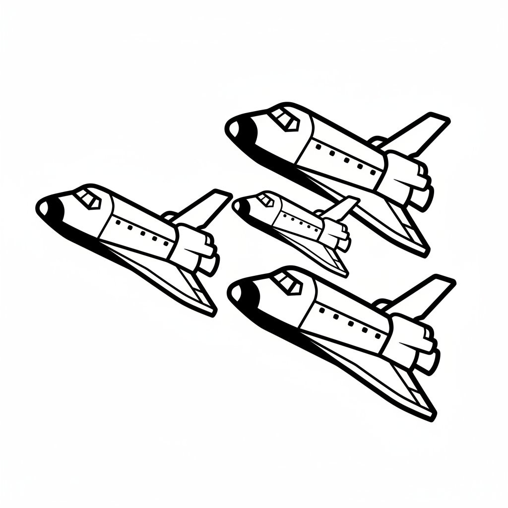 Encantadora Página para Colorear de Transbordador Espacial - Fácil