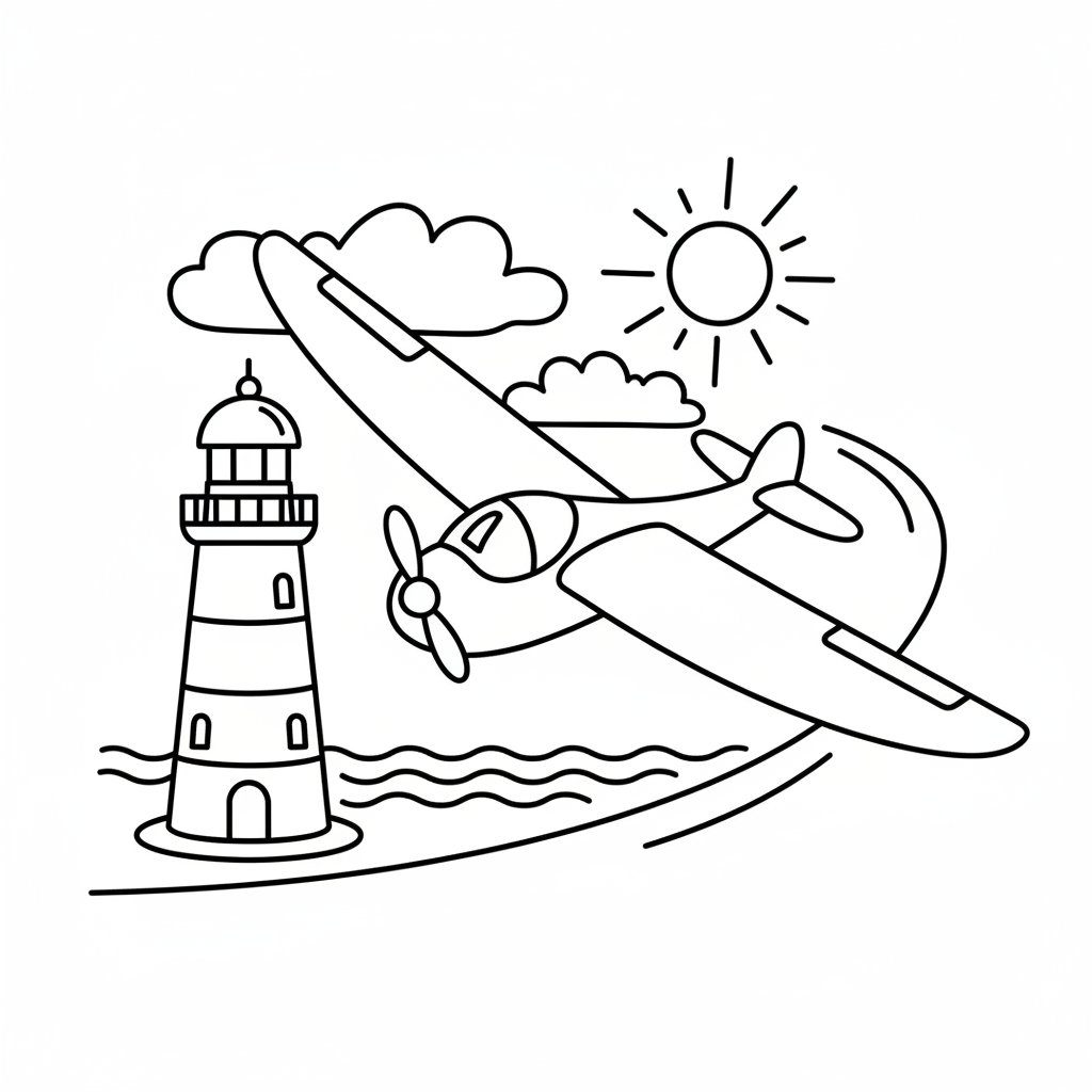 Página para Colorear de Planeador - Fácil