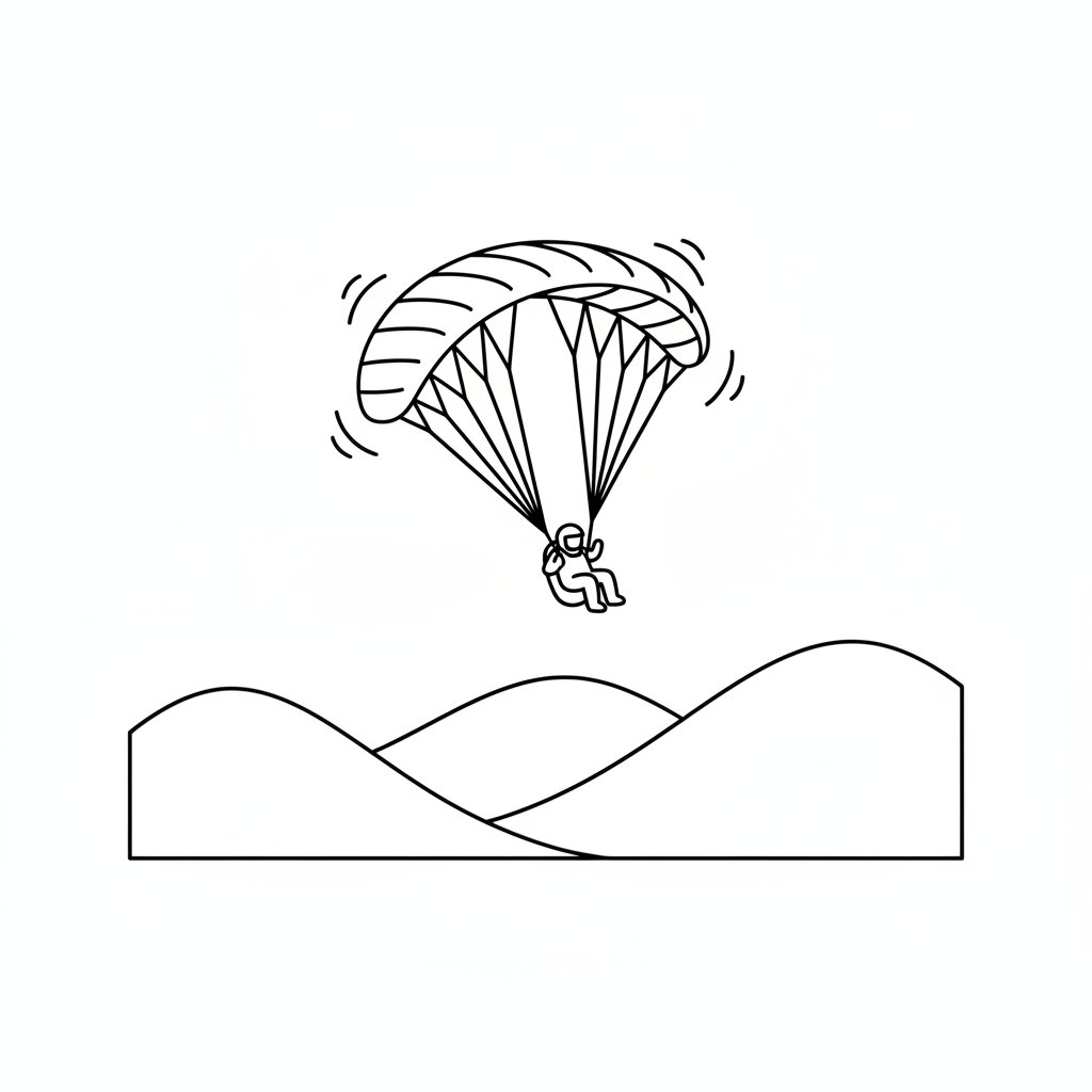 Página para Colorear de Parapente - Fácil