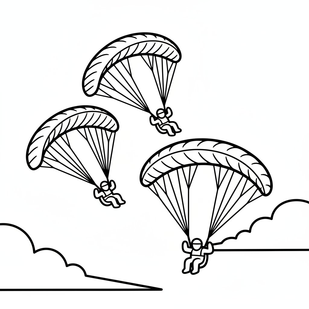 Página para Colorear de Parapentista Sereno - Fácil