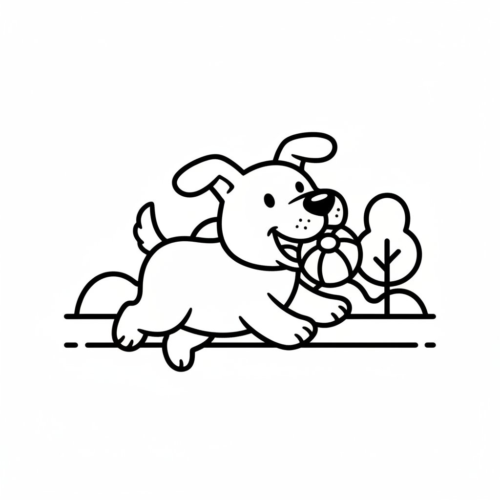 Página para Colorear del Perro - Fácil