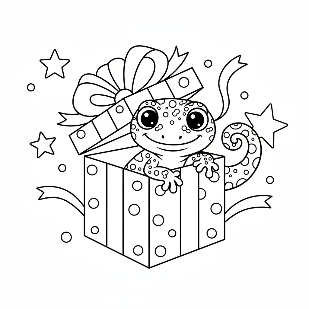 Página para Colorear de Gecko - Medio