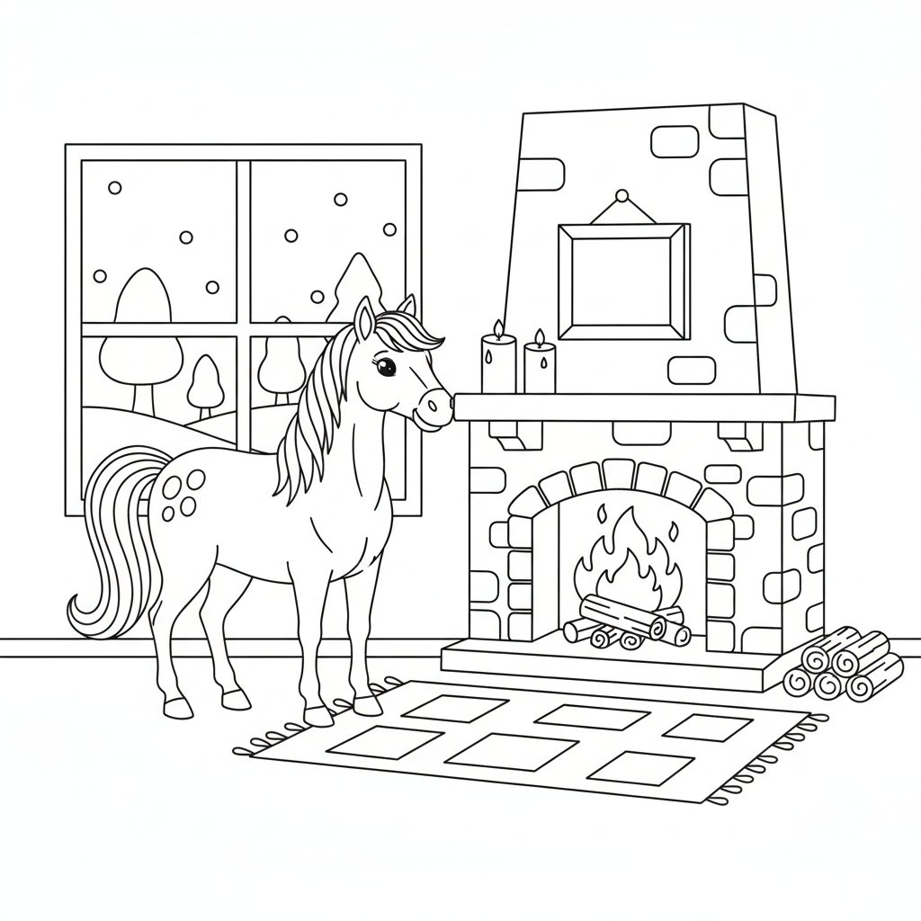 Página para Colorear de Caballo - Medio