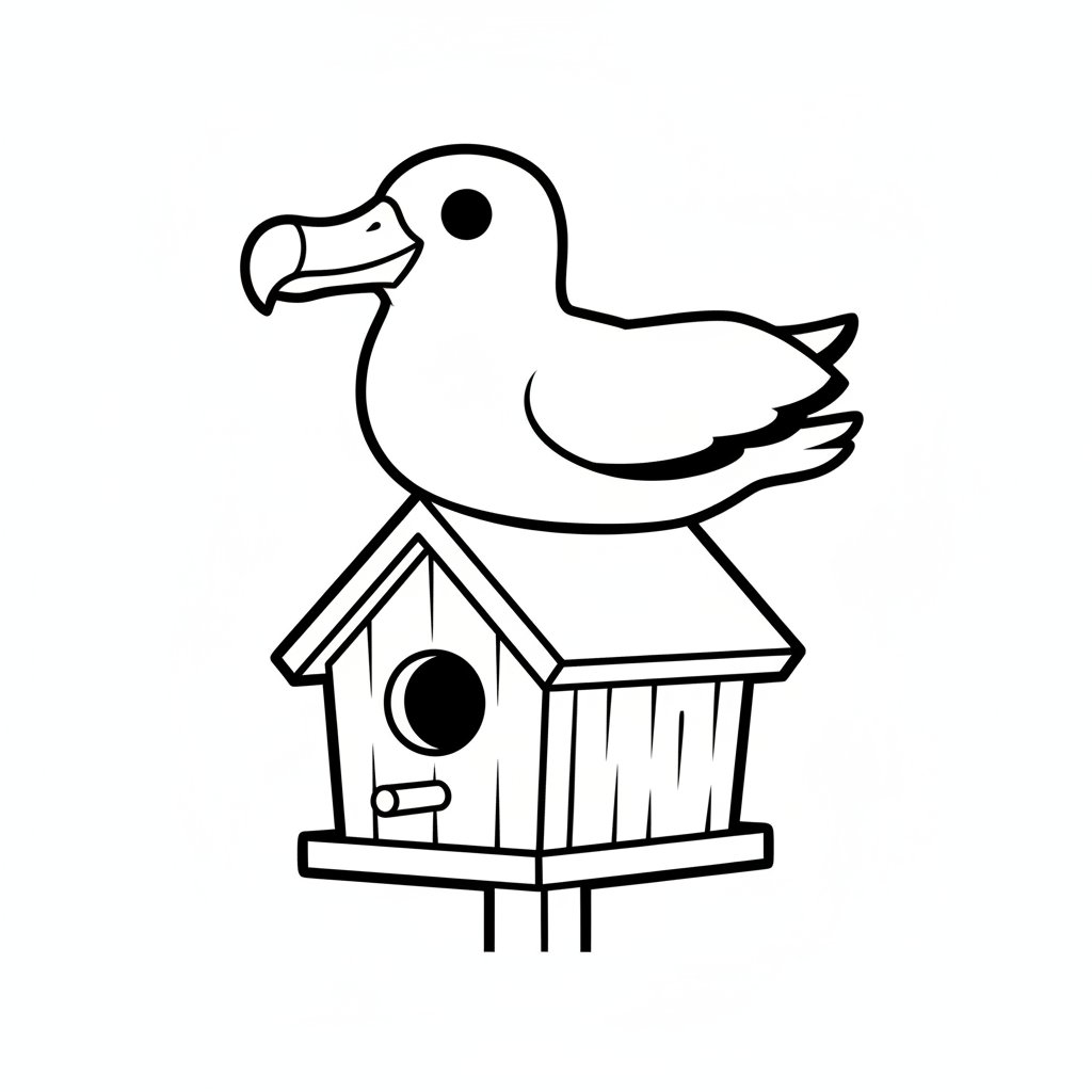 Página para Colorear de Albatros - Fácil