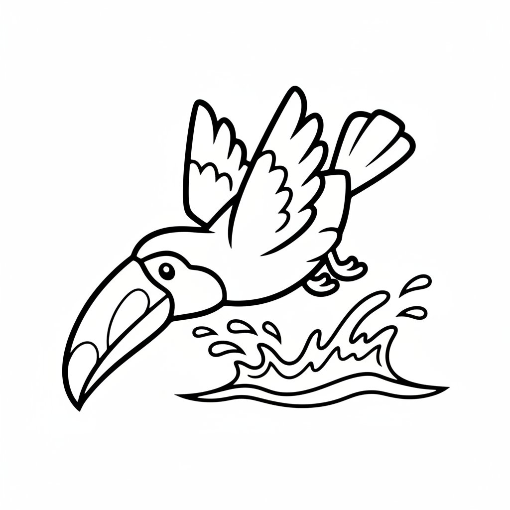 Página para Colorear de Tucán Encantador - Fácil