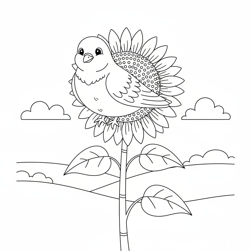 Página para Colorear de la Paloma - Medio