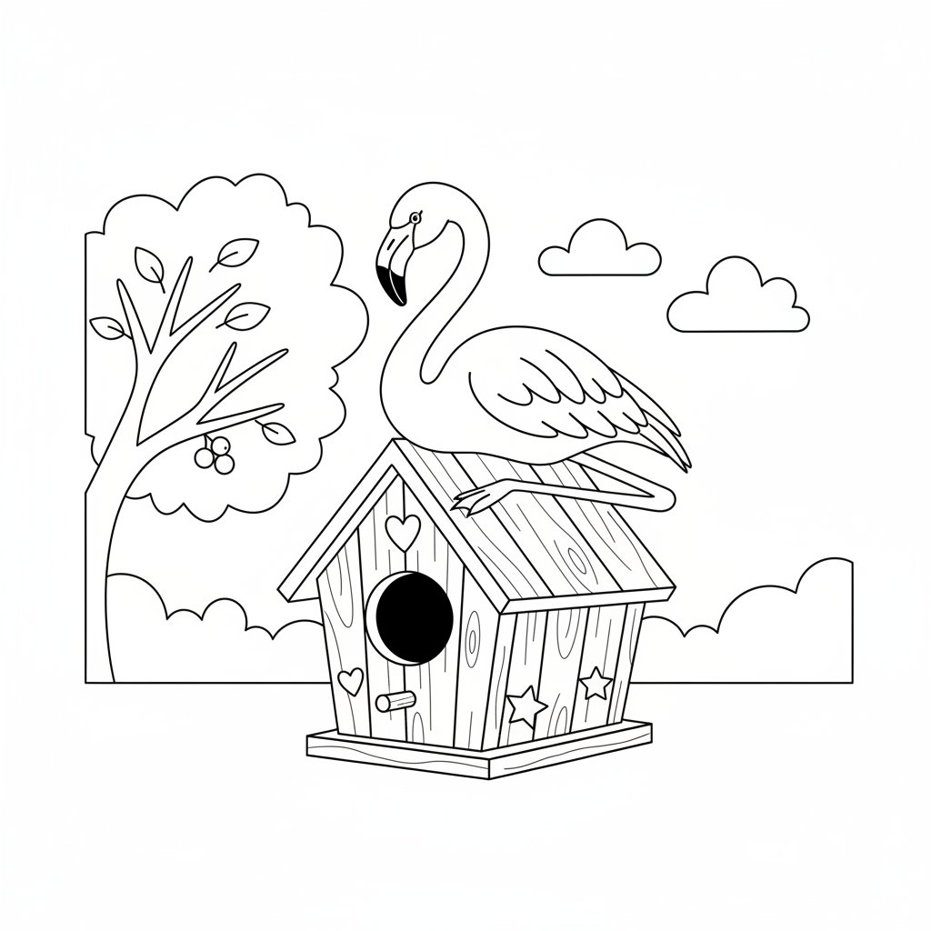 Flamenco Página para Colorear - Medio