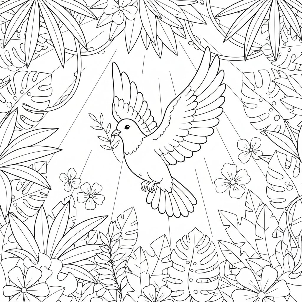 Página para Colorear de Paloma Elegante - Medio