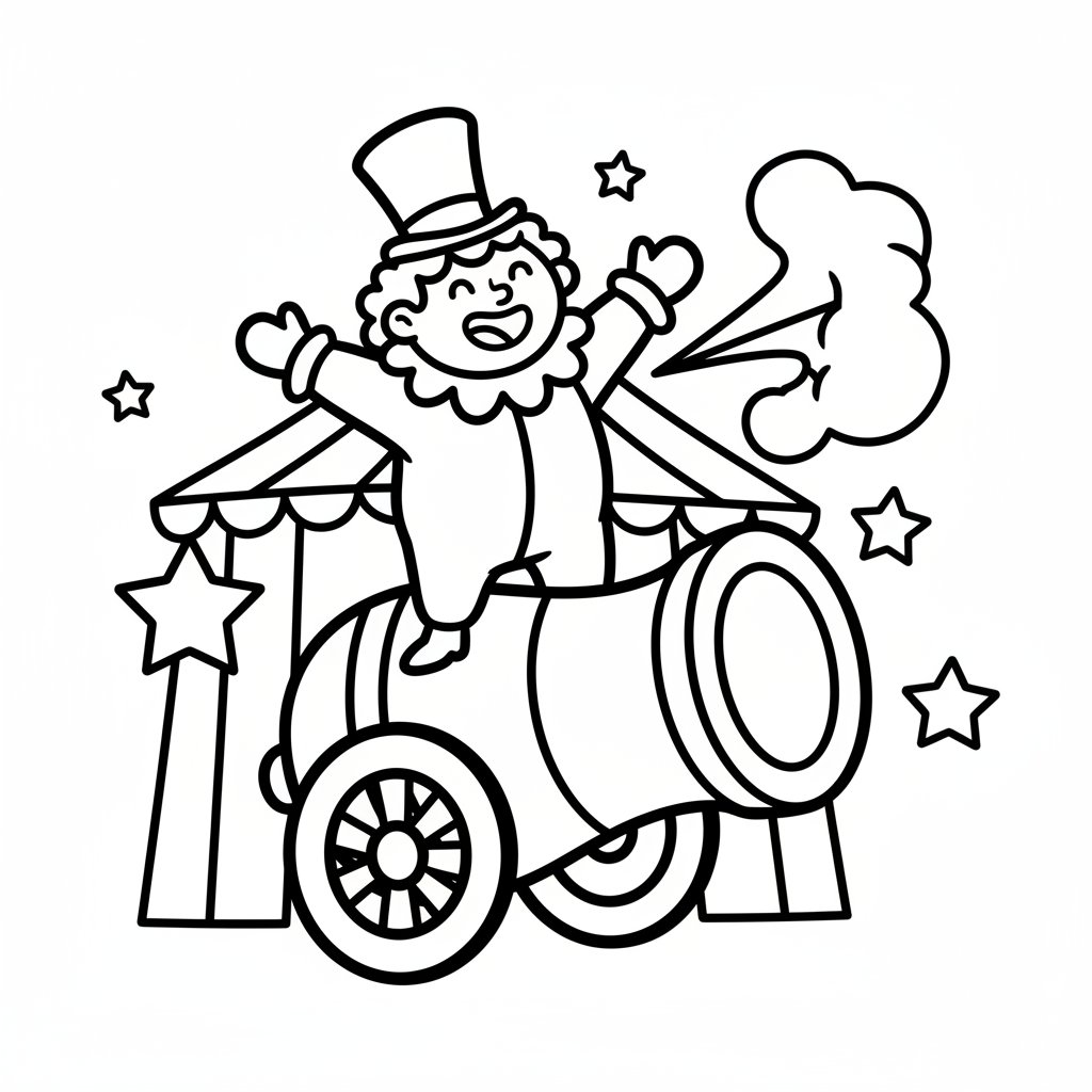 Página para Colorear de Artista del Cañón - Fácil