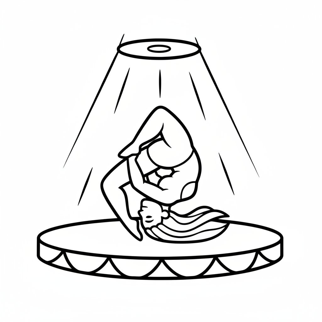 Página para Colorear de Contorsionista - Fácil