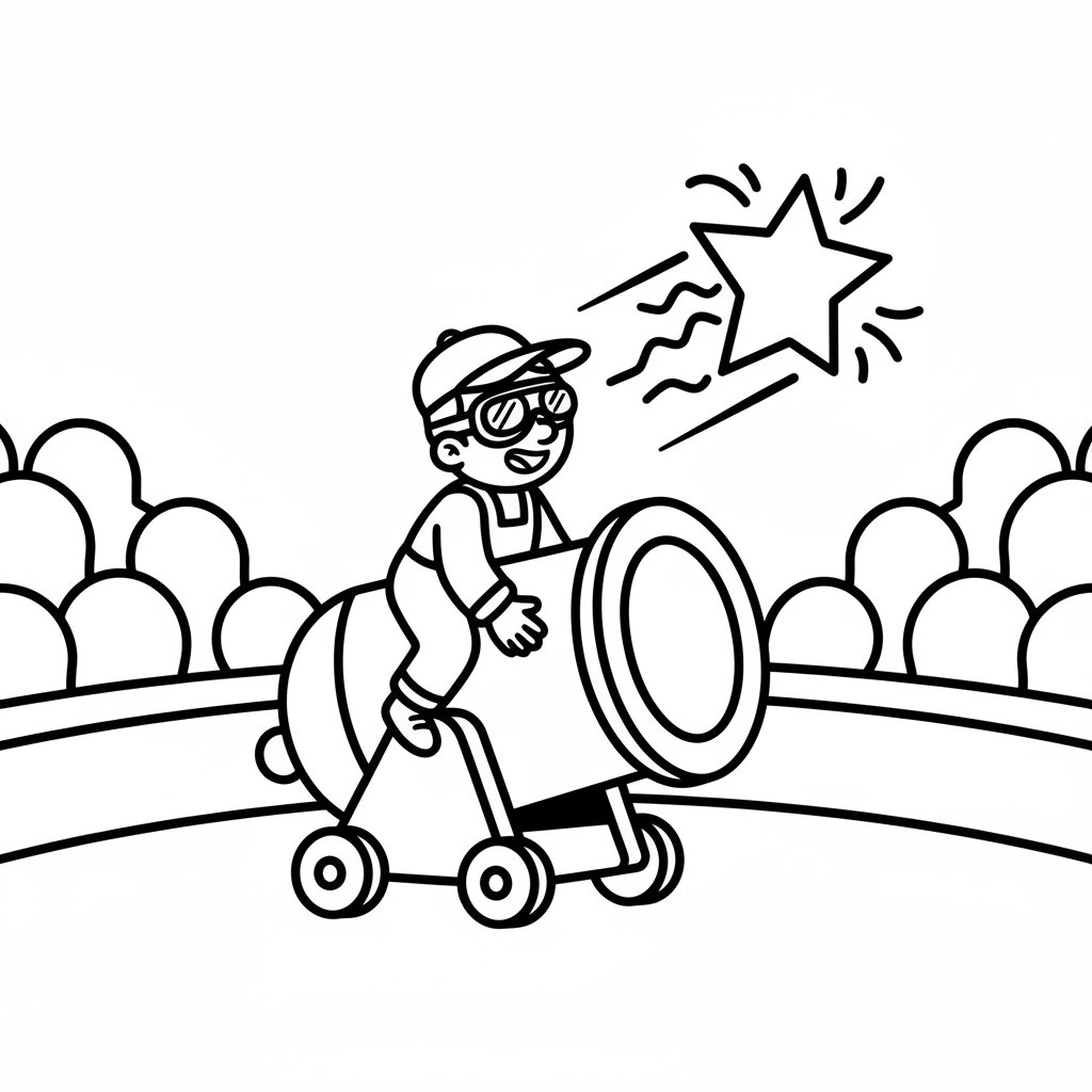 Página para Colorear de Artista del Cañón Impresionante - Fácil