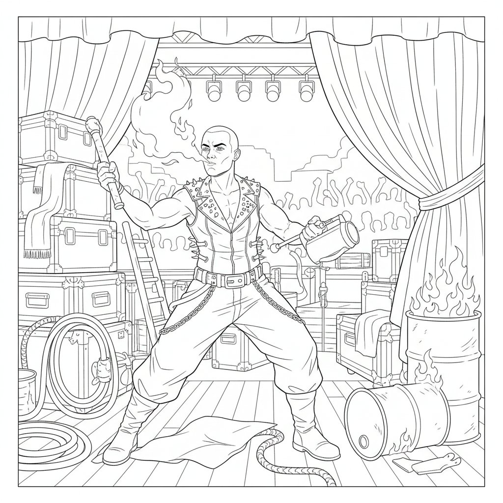 Página para Colorear del Escupefuego Juguetón - Difícil