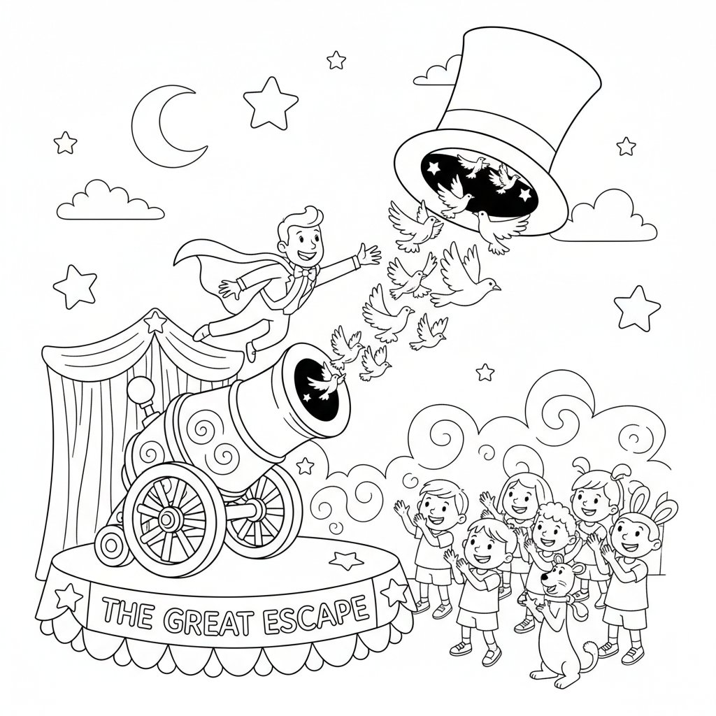 Página para Colorear del Artista del Cañón Soñador - Medio