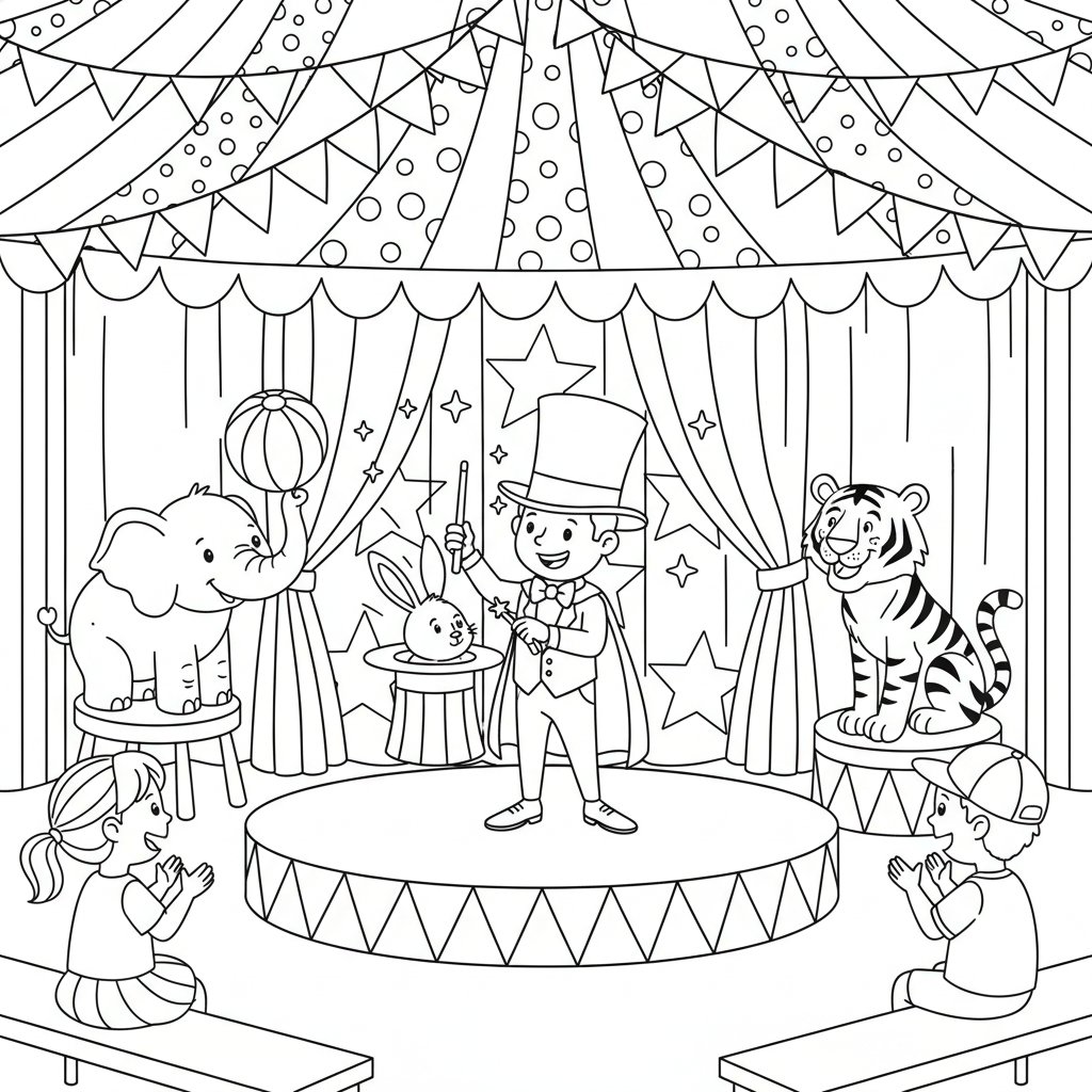 Página para Colorear de Show de Magia Suave - Medio