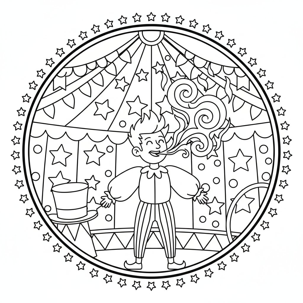 Dulce Tragafuegos Página para Colorear - Medio