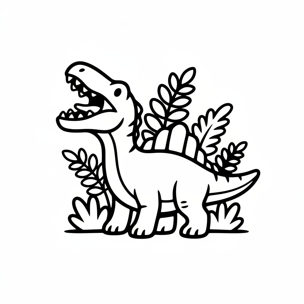 Página para Colorear de Espinosaurio Encantador - Fácil
