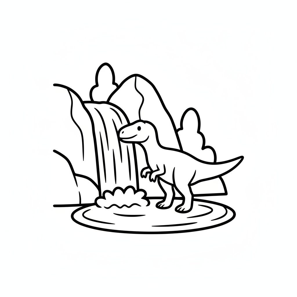 Fantástica Página para Colorear de Velociraptor - Fácil