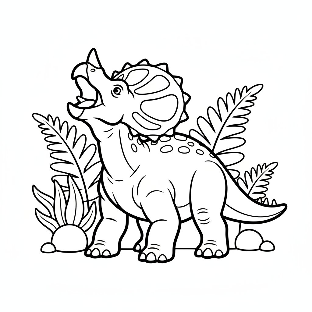 Página para Colorear de Styracosaurus - Fácil