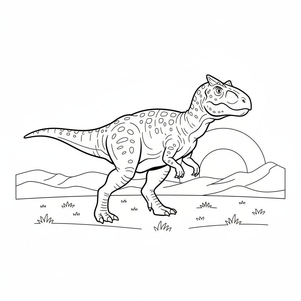 Página para Colorear de Carnotaurus - Medio