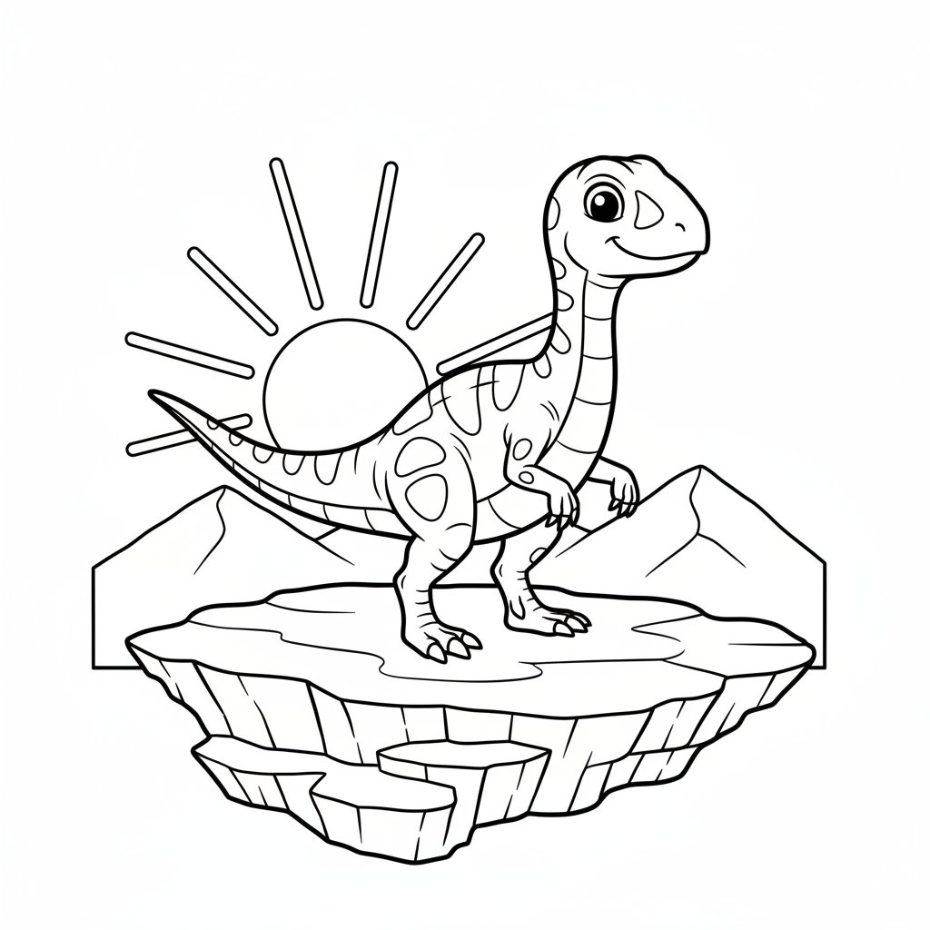 Página para Colorear de Compsognathus - Medio