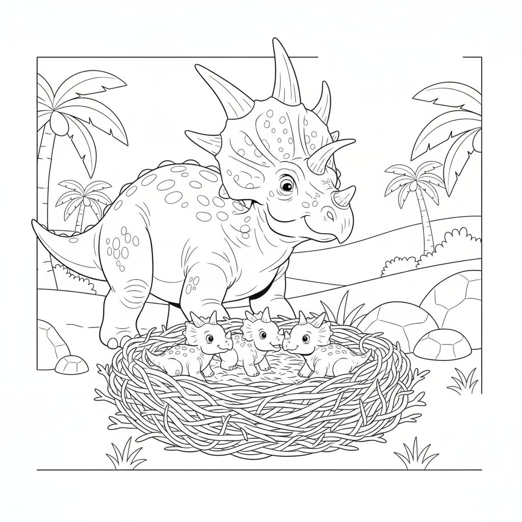 Página para Colorear de Styracosaurus - Medio