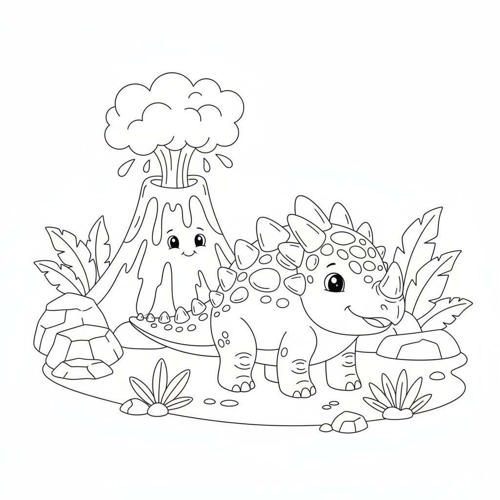 Dulce Anquilosaurio Página para Colorear - Medio