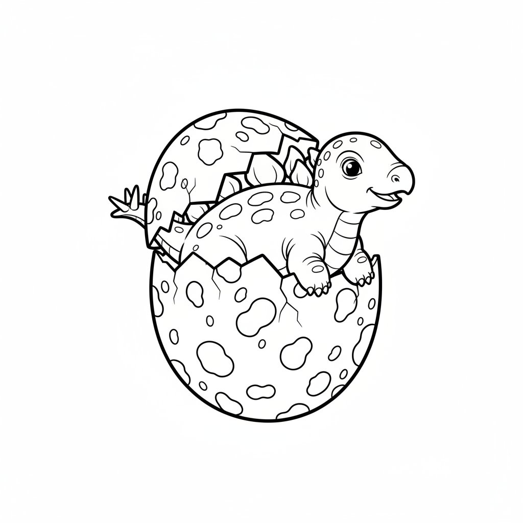 Página para Colorear del Maravilloso Estegosaurio - Medio