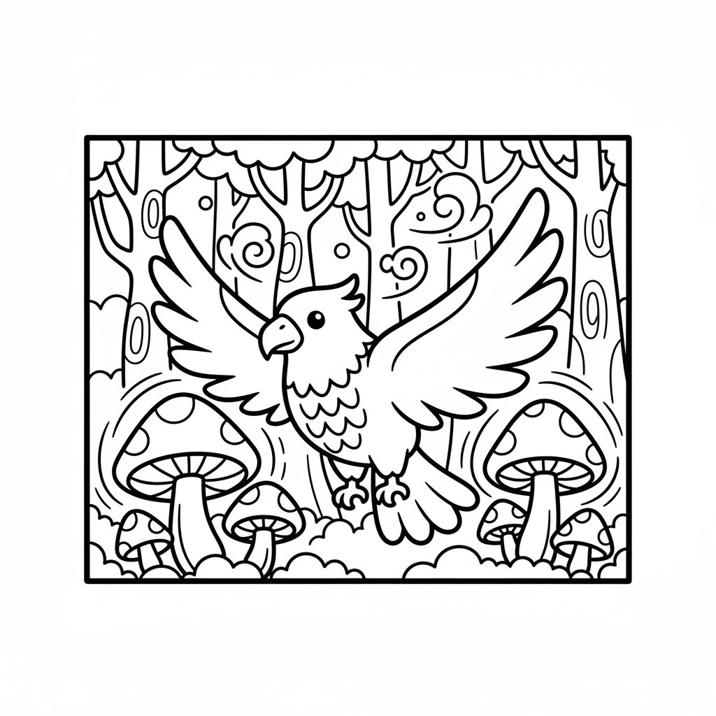 Página para Colorear de Thunderbird Radiante - Fácil