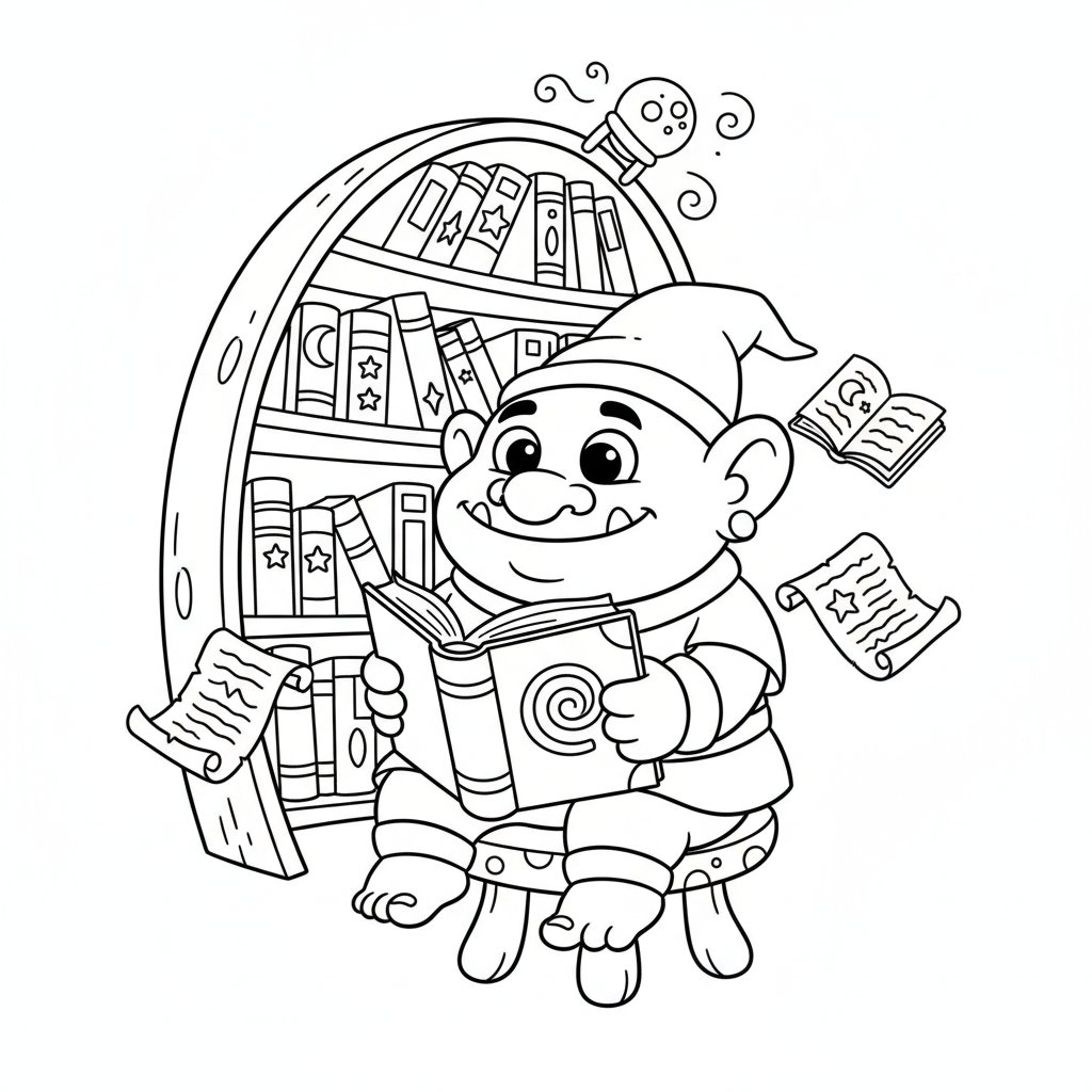 Página para Colorear de Troll - Fácil