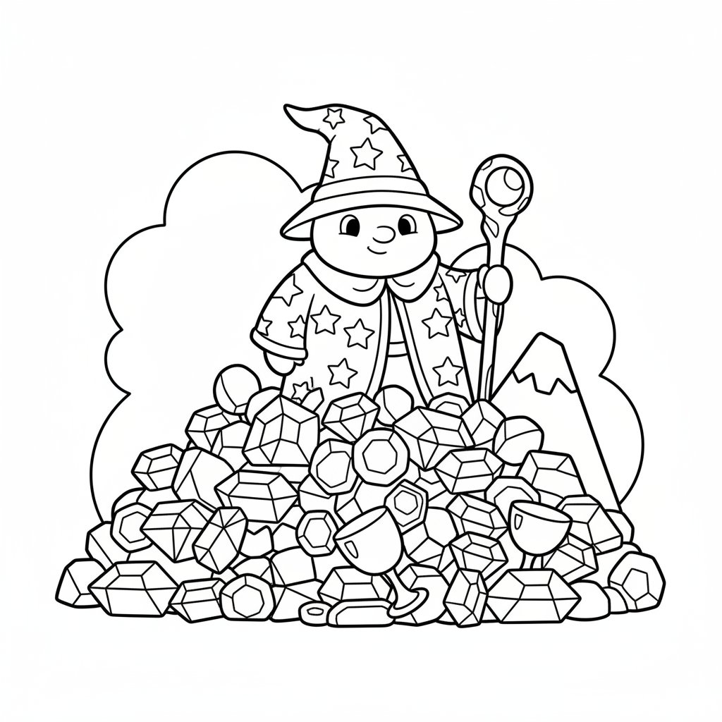 Página para Colorear Mago - Fácil