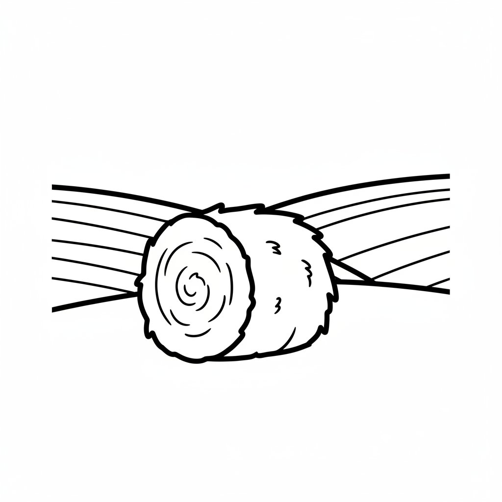 Página para Colorear de Alegre Paca de Heno - Fácil