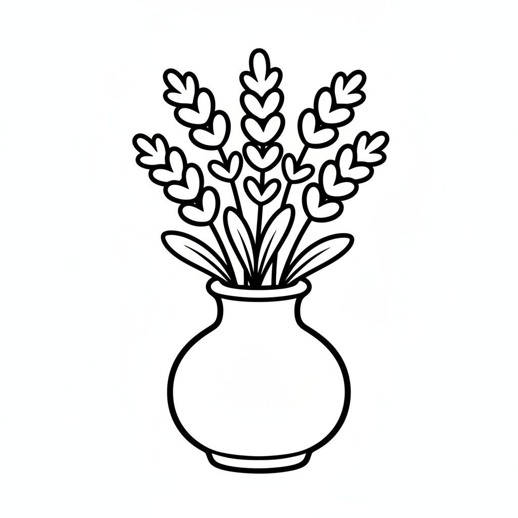 Página para Colorear de Alegre Lavanda - Fácil