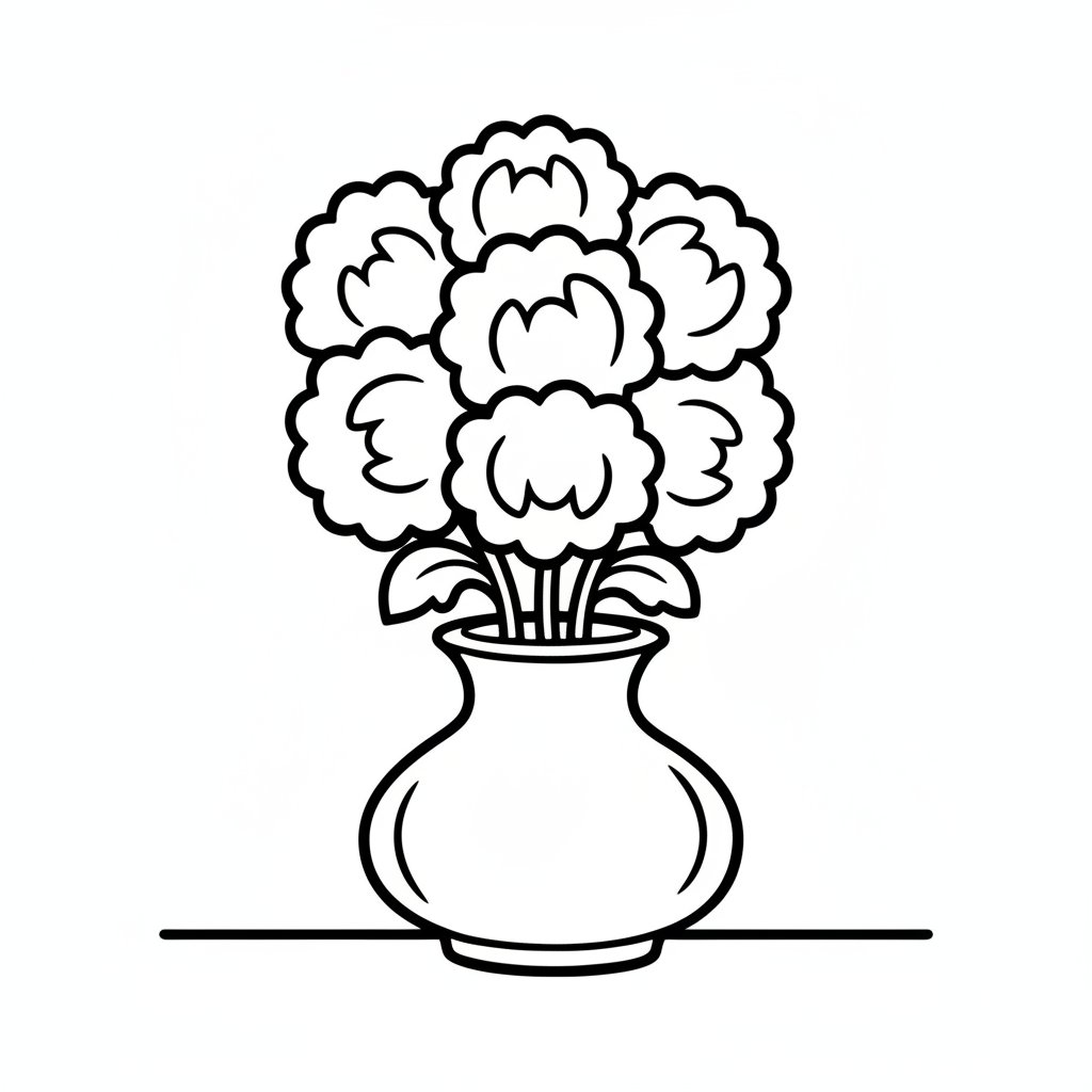 Página para Colorear de Crisantemo - Fácil