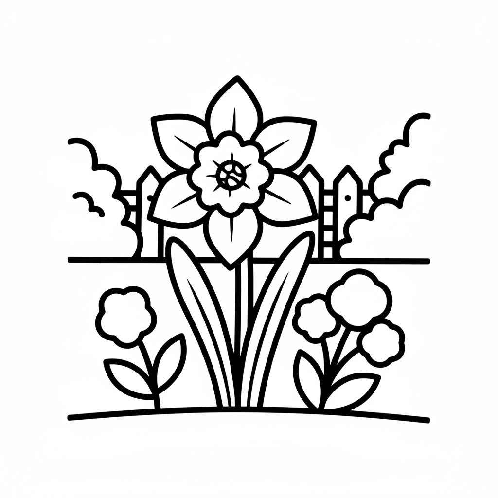 Página para Colorear de Narciso - Fácil
