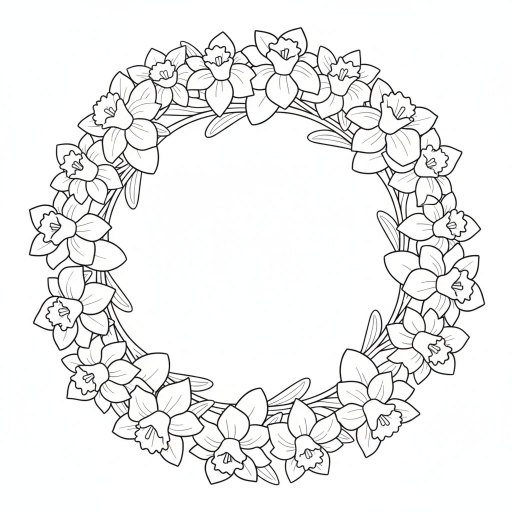 Página para Colorear de Lindo Narciso - Fácil