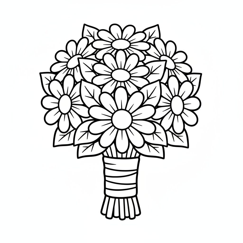 Página para Colorear de la Margarita Mágica - Fácil