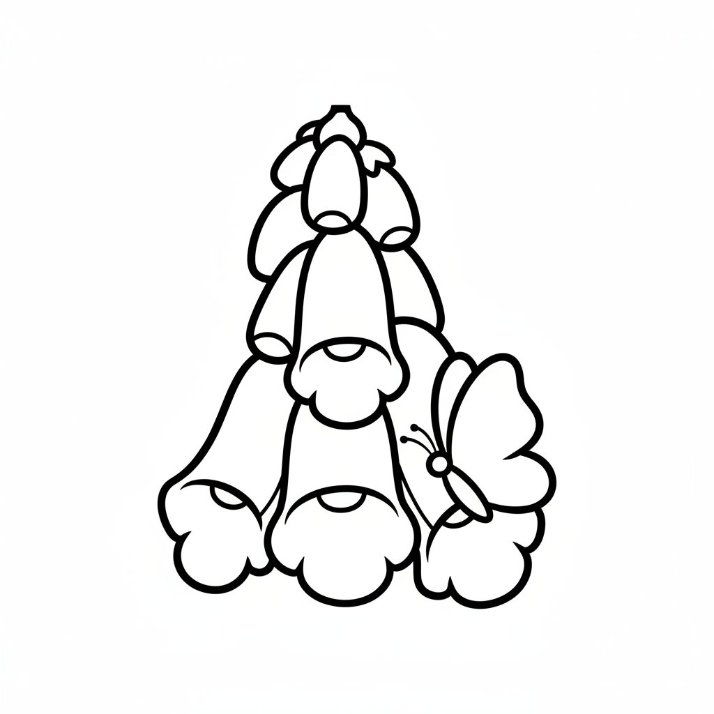 Página para Colorear de Dedalera Radiante - Fácil