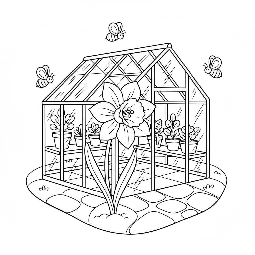 Página para Colorear del Adorable Narciso - Medio