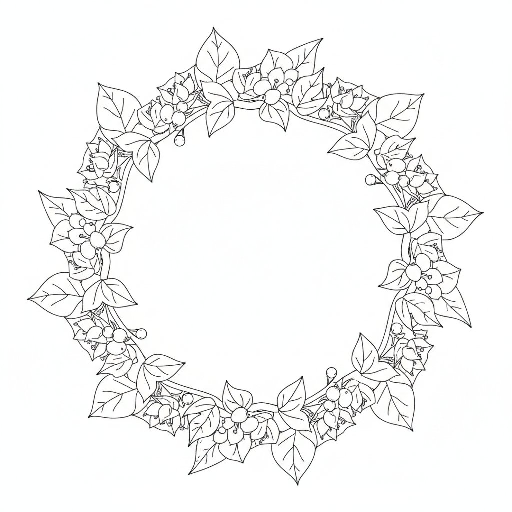 Página para Colorear de Buganvilla - Medio