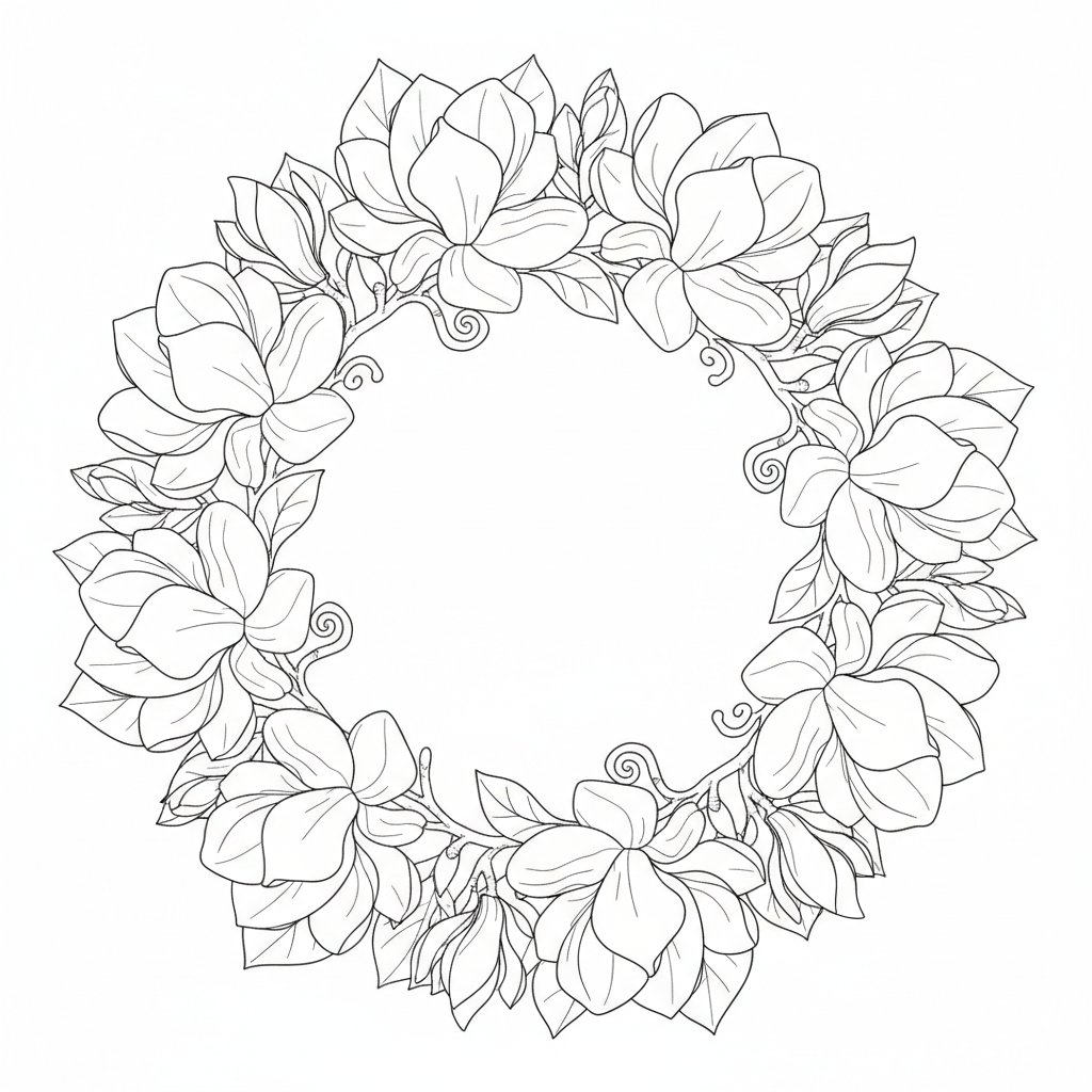 Página para Colorear de Magnolia - Medio