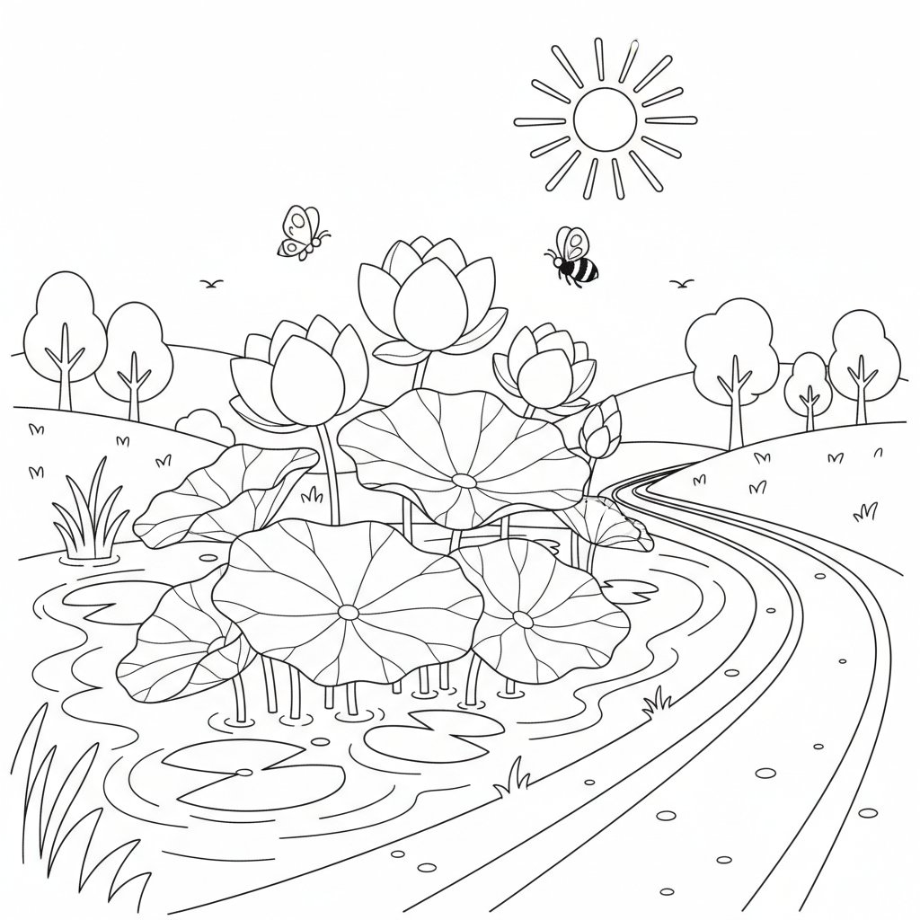 Página para Colorear de Maravilloso Loto - Medio