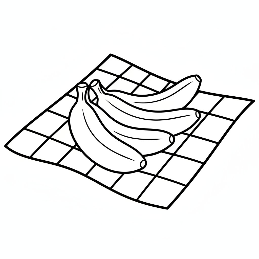 Página para Colorear Plátano - Fácil