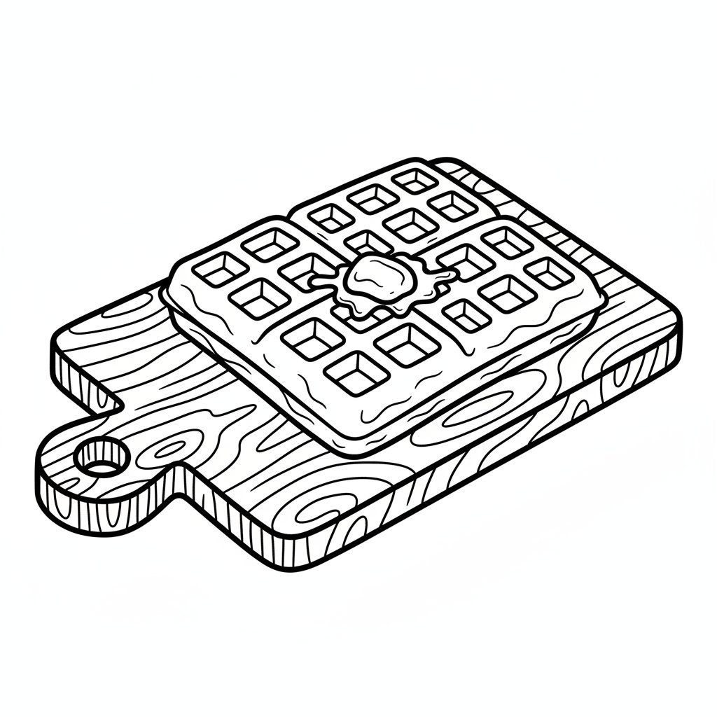 Página para Colorear del Elegante Gofre - Fácil