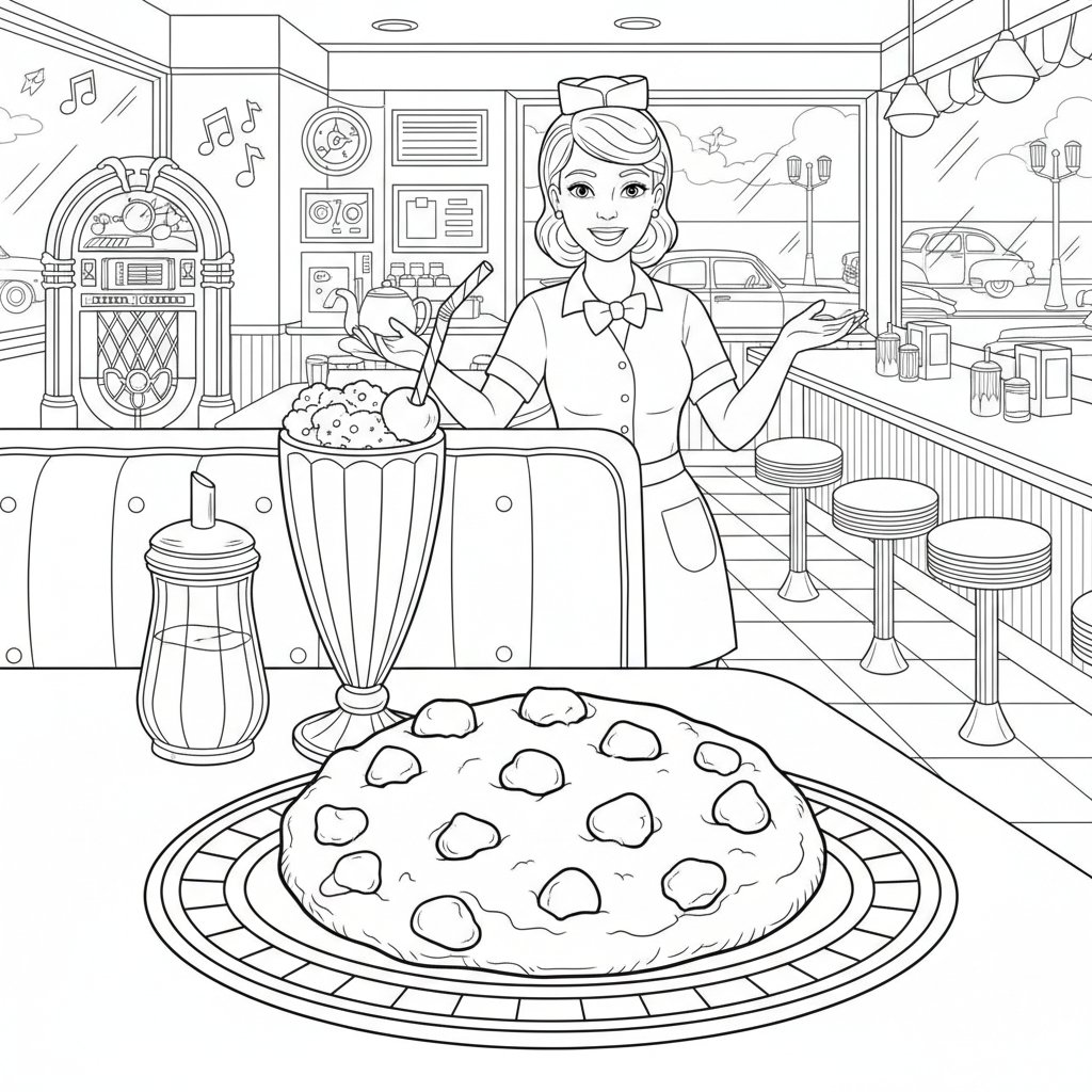 Página para Colorear de Galleta - Difícil