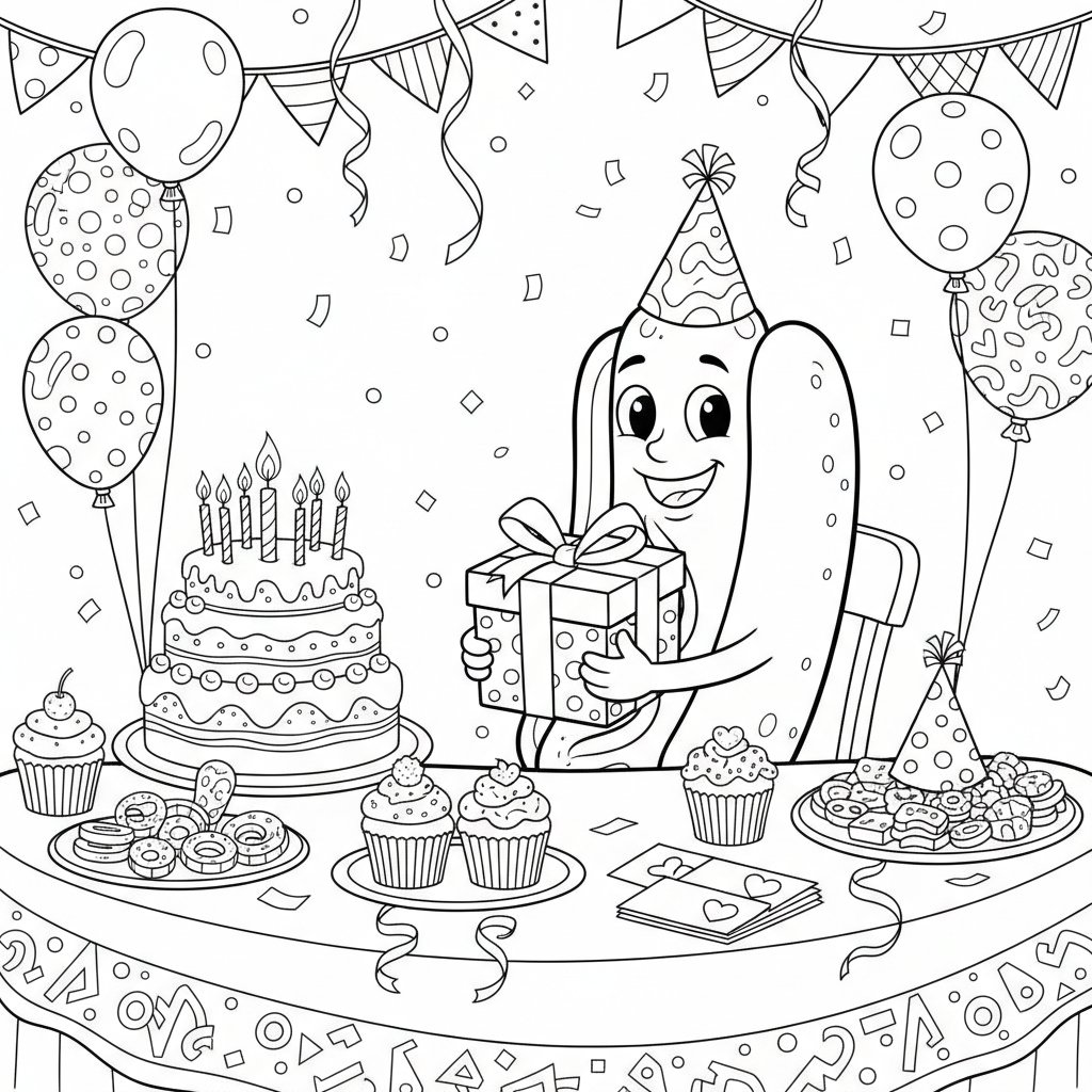 Página para Colorear Hot Dog Vibrante - Difícil