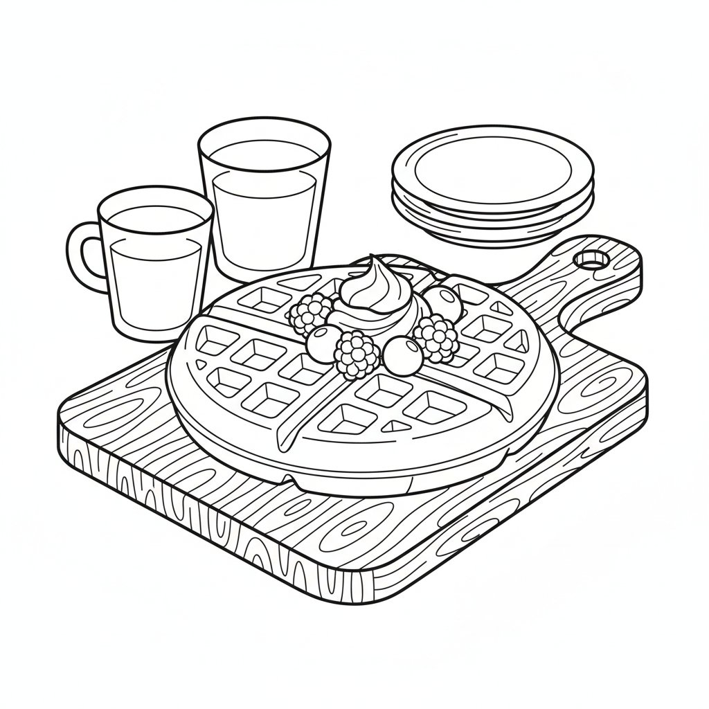 Página para Colorear de Gofre Juguetón - Medio