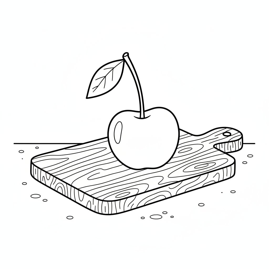 Dulce Cereza Página para Colorear - Medio