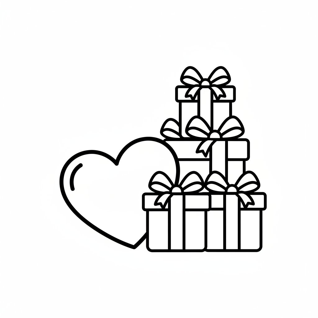 Página para Colorear Corazón de San Valentín - Fácil