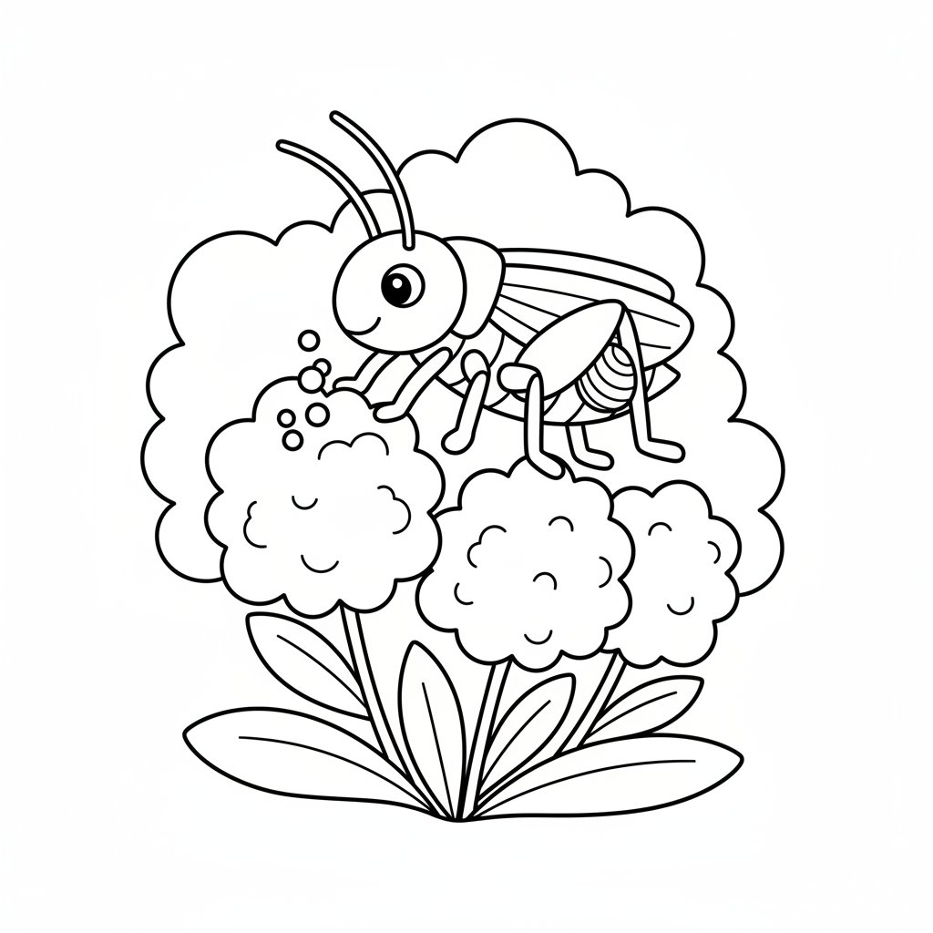 Página para Colorear de Grillo - Fácil